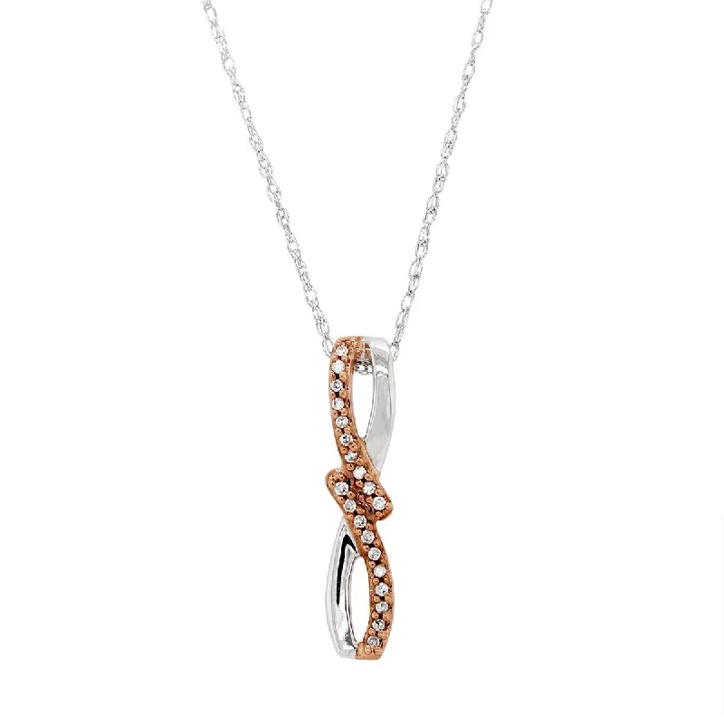 Get The Jewelry You Love At A Price You Love TWO-TONE GOLD TWISTED DIAMOND PENDANT, .06 CT TW Get The Jewelry You Love At A Price You Love TWO-TONE GOLD TWISTED DIAMOND PENDANT, .06 CT TW