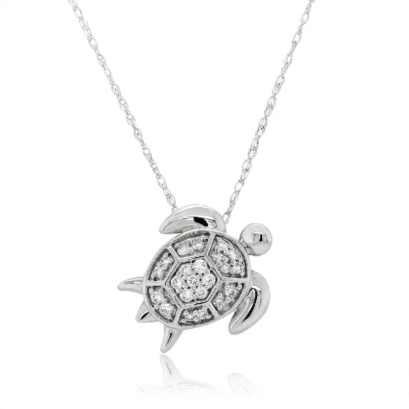 Don't Miss Out On Bestselling Jewelry At Special Prices WHITE GOLD AND DIAMOND TURTLE NECKLACE, .15 CT TW Don't Miss Out On Bestselling Jewelry At Special Prices WHITE GOLD AND DIAMOND TURTLE NECKLACE, .15 CT TW