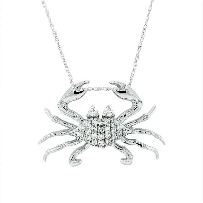 Sparkle For Less – Shop Jewelry Deals Now WHITE GOLD CRAB PENDANT WITH DIAMONDS, .15 CT TW Sparkle For Less – Shop Jewelry Deals Now WHITE GOLD CRAB PENDANT WITH DIAMONDS, .15 CT TW