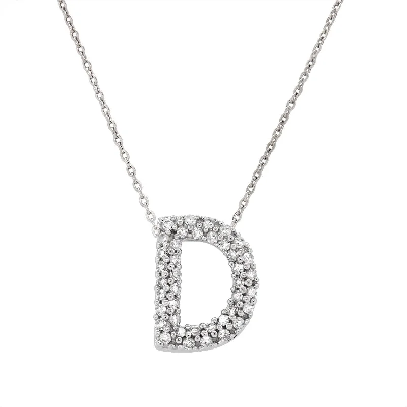 Stunning Jewelry At Even More Stunning Prices WHITE GOLD D INITIAL DIAMOND PENDANT NECKLACE, .15 CT TW Stunning Jewelry At Even More Stunning Prices WHITE GOLD D INITIAL DIAMOND PENDANT NECKLACE, .15 CT TW
