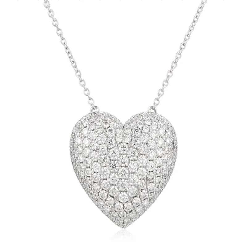 Fashion-Forward Jewelry At Incredible Prices WHITE GOLD HEART SHAPED PENDANT NECKLACE WITH DIAMOND PAVE, 1.98 CT TW Fashion-Forward Jewelry At Incredible Prices WHITE GOLD HEART SHAPED PENDANT NECKLACE WITH DIAMOND PAVE, 1.98 CT TW