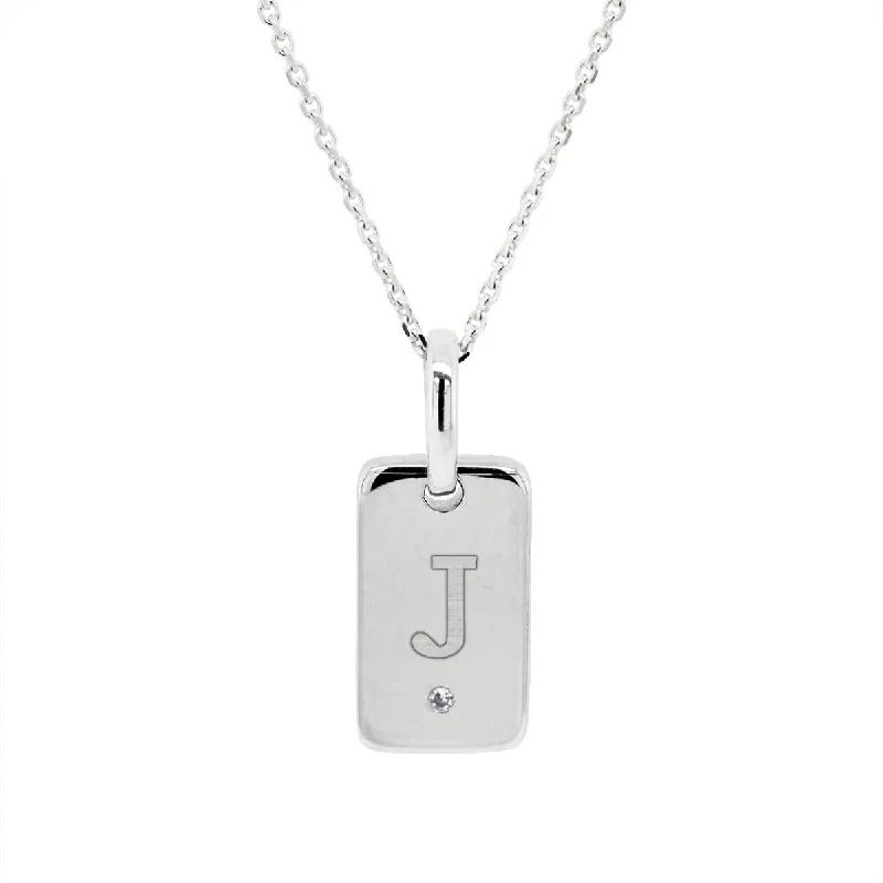 Upgrade Your Jewelry Collection For Less WHITE GOLD J INITIAL PENDANT NECKLACE