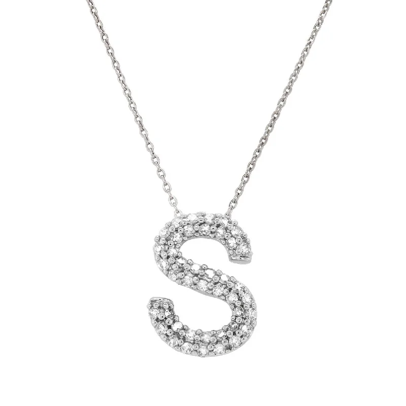The Ultimate Jewelry Sale – Shop Premium Styles WHITE GOLD S INITIAL DIAMOND PENDANT NECKLACE, .15 C TW The Ultimate Jewelry Sale – Shop Premium Styles WHITE GOLD S INITIAL DIAMOND PENDANT NECKLACE, .15 C TW