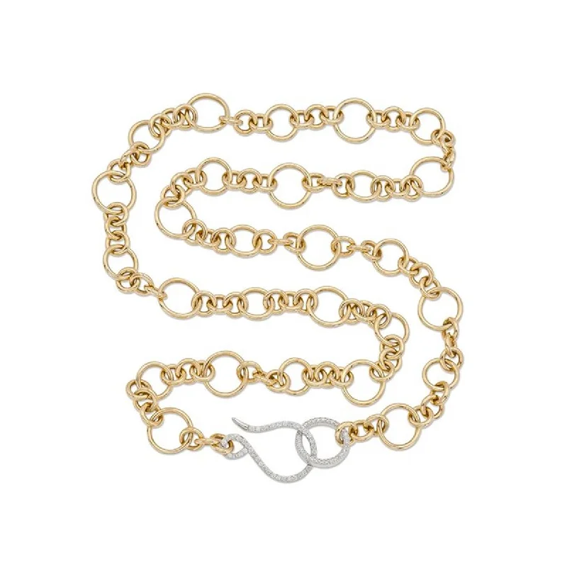 Affordable Luxury Jewelry For Every Occasion YELLOW GOLD CIRCLE LINK NECKLACE WITH ROUND CUT DIAMONDS, 1.12 CT TW Affordable Luxury Jewelry For Every Occasion YELLOW GOLD CIRCLE LINK NECKLACE WITH ROUND CUT DIAMONDS, 1.12 CT TW