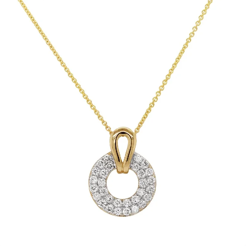 Dazzle In Elegance With Our Biggest Jewelry Sale YELLOW GOLD CIRCLE PENDANT WITH DIAMONDS, .21 CT TW Dazzle In Elegance With Our Biggest Jewelry Sale YELLOW GOLD CIRCLE PENDANT WITH DIAMONDS, .21 CT TW