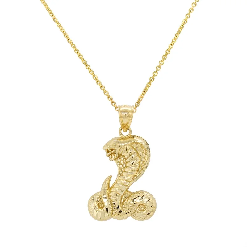 Sparkle More For Less – Jewelry Sale Happening Now YELLOW GOLD COBRA CHARM PENDANT