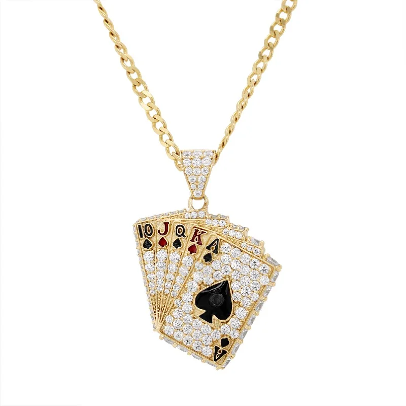 Last Chance To Grab Your Favorite Jewelry At A Discount YELLOW GOLD DECK OF CARDS CHARM PENDANT WITH CUBIC ZIRCONIAS Last Chance To Grab Your Favorite Jewelry At A Discount YELLOW GOLD DECK OF CARDS CHARM PENDANT WITH CUBIC ZIRCONIAS