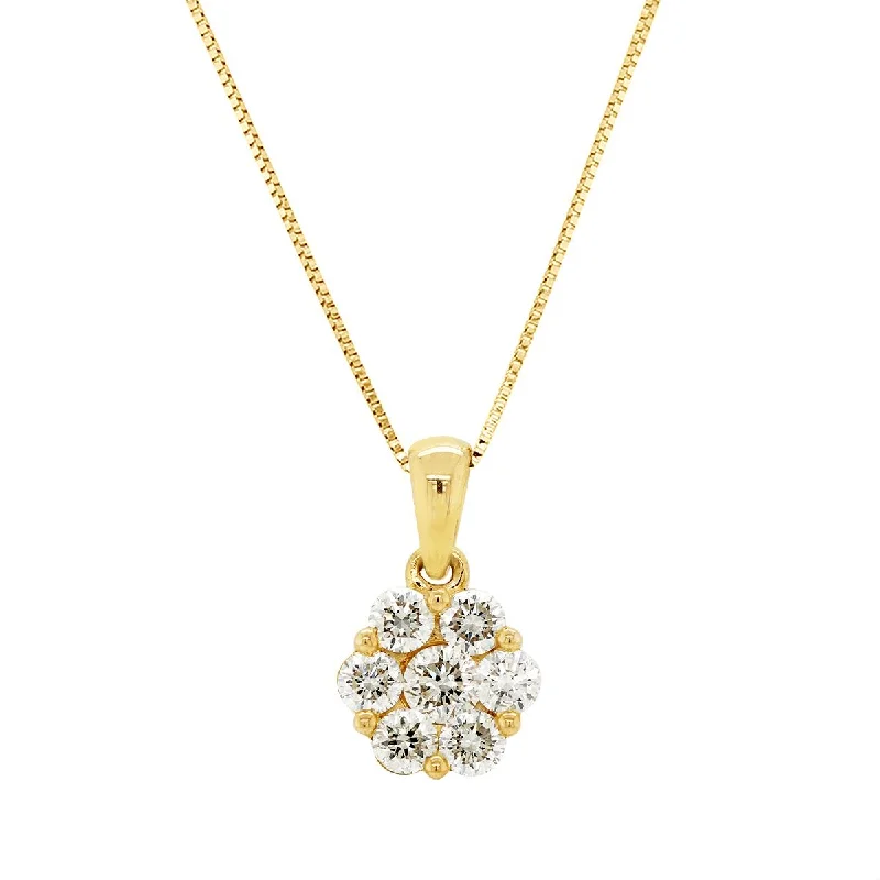 Exclusive Gemstone Jewelry Markdowns – Shop Now YELLOW GOLD DIAMOND CLUSTER PENDANT NECKLACE, 3/4 CT TW Exclusive Gemstone Jewelry Markdowns – Shop Now YELLOW GOLD DIAMOND CLUSTER PENDANT NECKLACE, 3/4 CT TW