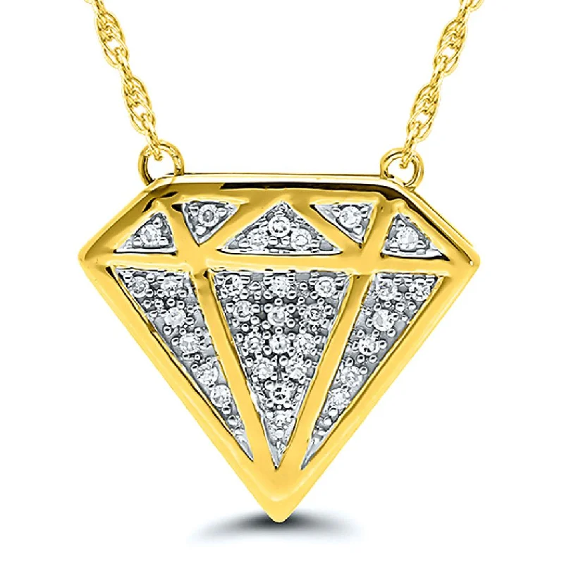 Shop Jewelry That Shines Without The High Price YELLOW GOLD DIAMOND OUTLINE DESIGN DIAMOND PENDANT, .10 CT TW Shop Jewelry That Shines Without The High Price YELLOW GOLD DIAMOND OUTLINE DESIGN DIAMOND PENDANT, .10 CT TW