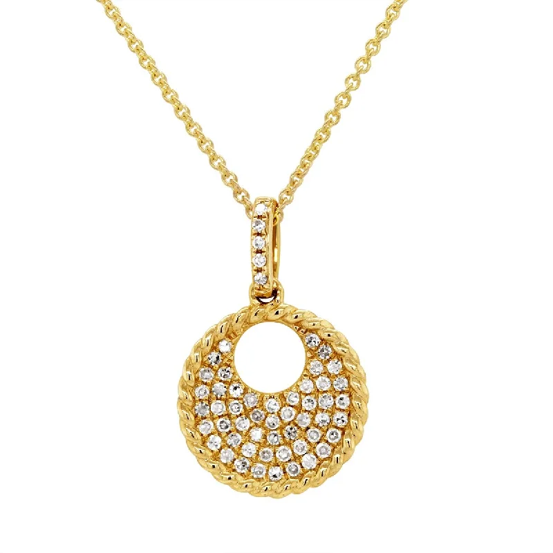 Unbeatable Offers On Luxury And Everyday Jewelry YELLOW GOLD DIAMOND PAVE CIRCLE PENDANT, .21 CT TW Unbeatable Offers On Luxury And Everyday Jewelry YELLOW GOLD DIAMOND PAVE CIRCLE PENDANT, .21 CT TW