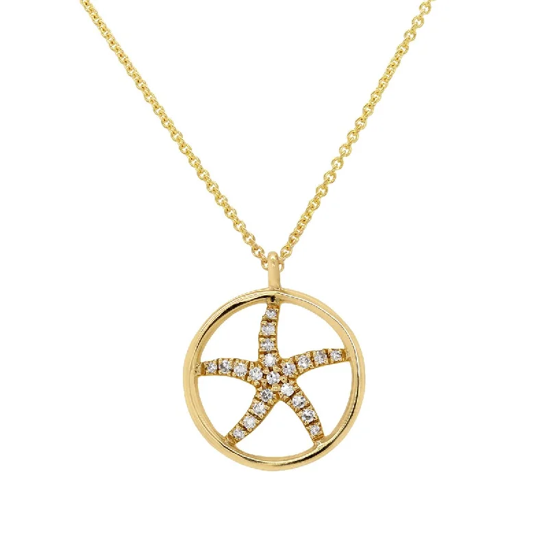 Unique Jewelry Designs Now At Discounted Rates YELLOW GOLD DIAMOND STARFISH PENDANT NECKLACE, .06 CT TW Unique Jewelry Designs Now At Discounted Rates YELLOW GOLD DIAMOND STARFISH PENDANT NECKLACE, .06 CT TW