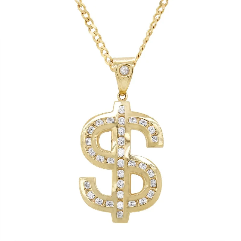 Flash Deals On Fine Jewelry – Shop Before It's Gone YELLOW GOLD DOLLAR SIGN CHARM PENDANT WITH CUBIC ZIRCONIAS Flash Deals On Fine Jewelry – Shop Before It's Gone YELLOW GOLD DOLLAR SIGN CHARM PENDANT WITH CUBIC ZIRCONIAS