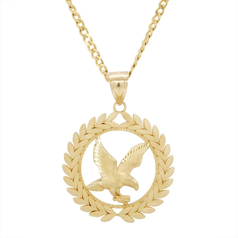 Stunning Jewelry At A Fraction Of The Price YELLOW GOLD EAGLE WREATH CHARM PENDANT Stunning Jewelry At A Fraction Of The Price YELLOW GOLD EAGLE WREATH CHARM PENDANT