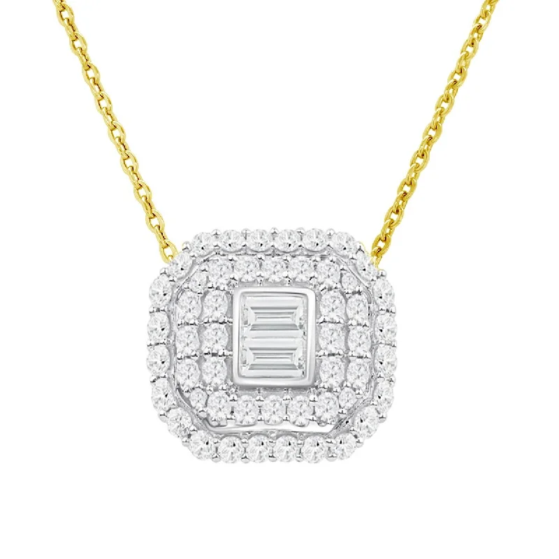 Limited-Stock Jewelry Sale – Once It's Gone, It's Gone YELLOW GOLD FASHION PENDANT WITH BAGUETTE AND ROUND DIAMONDS, 1.42 CT TW Limited-Stock Jewelry Sale – Once It's Gone, It's Gone YELLOW GOLD FASHION PENDANT WITH BAGUETTE AND ROUND DIAMONDS, 1.42 CT TW