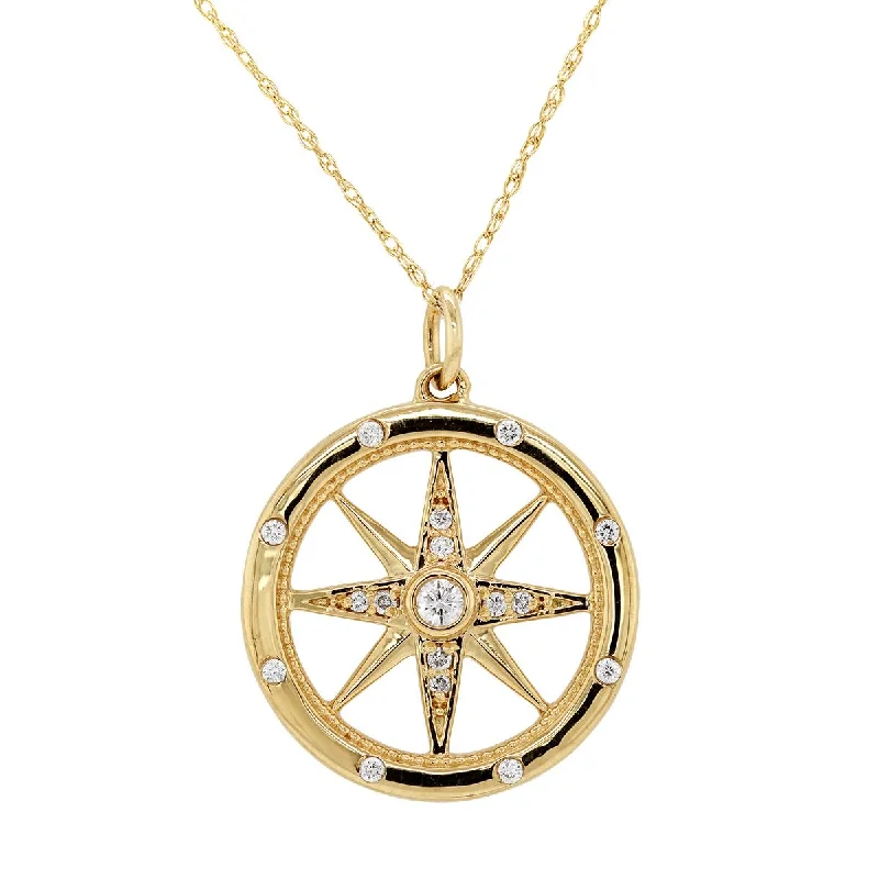 Fashion-Forward Jewelry At Exclusive Discounts YELLOW GOLD FORTUNE COMPASS NECKLACE WITH DIAMONDS, 1/5 CT TW Fashion-Forward Jewelry At Exclusive Discounts YELLOW GOLD FORTUNE COMPASS NECKLACE WITH DIAMONDS, 1/5 CT TW