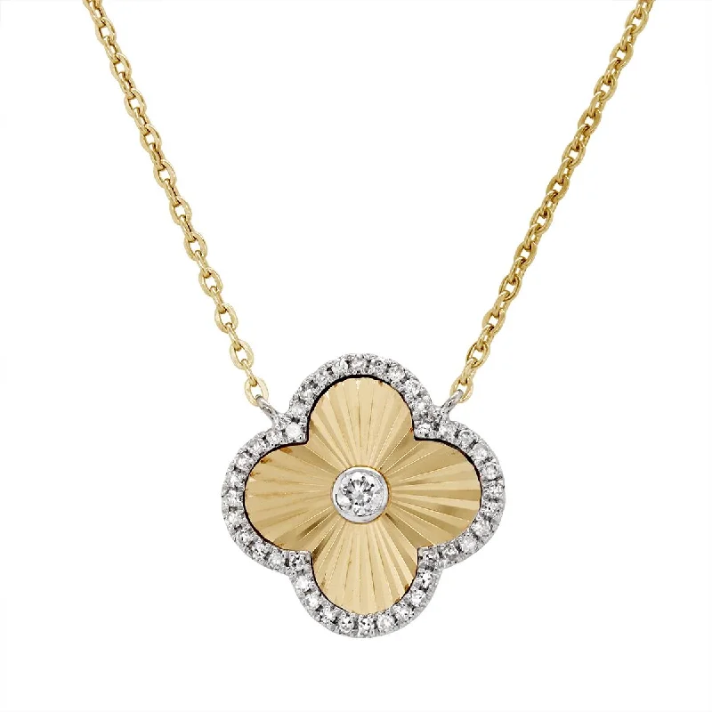 Accessorize For Less – Luxury Jewelry At Affordable Prices YELLOW GOLD FOUR LEAF CLOVER PENDANT WITH DIAMONDS, .16 CT TW Accessorize For Less – Luxury Jewelry At Affordable Prices YELLOW GOLD FOUR LEAF CLOVER PENDANT WITH DIAMONDS, .16 CT TW