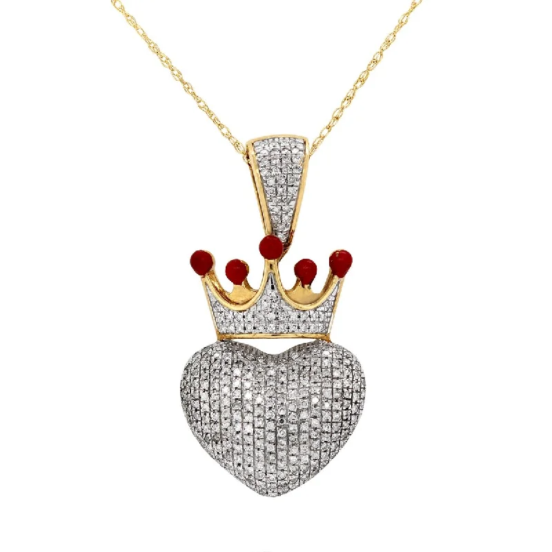Your Dream Jewelry At Dream Prices – Shop Now YELLOW GOLD HEART AND CROWN PENDANT WITH DIAMONDS, 1 1/2 CT TW Your Dream Jewelry At Dream Prices – Shop Now YELLOW GOLD HEART AND CROWN PENDANT WITH DIAMONDS, 1 1/2 CT TW