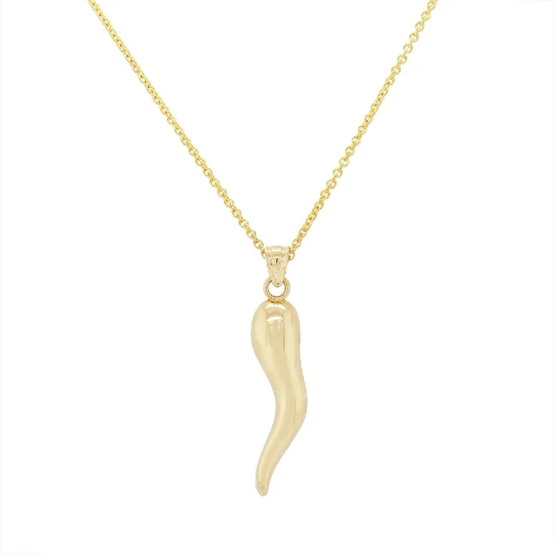 Grab Stylish Jewelry Before The Sale Ends YELLOW GOLD ITALIAN HORN CHARM PENDANT