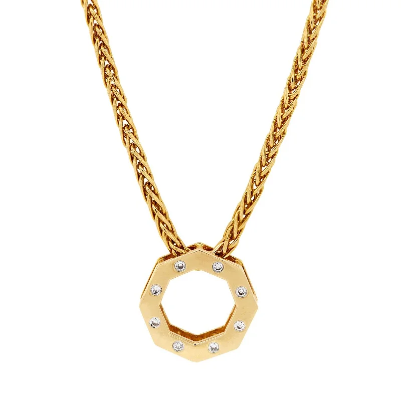 Bohemian-Inspired Jewelry For Free-Spirited Fashion YELLOW GOLD OCTAGON NECKLACE WITH DIAMONDS, 1/7 CT TW Bohemian-Inspired Jewelry For Free-Spirited Fashion YELLOW GOLD OCTAGON NECKLACE WITH DIAMONDS, 1/7 CT TW