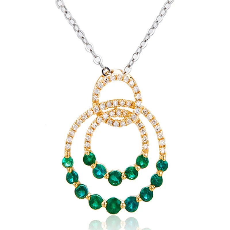 Shop Dazzling Jewelry At The Best Prices YELLOW GOLD PENDANT WITH ROUND EMERALDS AND DIAMONDS, .25 CT TW Shop Dazzling Jewelry At The Best Prices YELLOW GOLD PENDANT WITH ROUND EMERALDS AND DIAMONDS, .25 CT TW