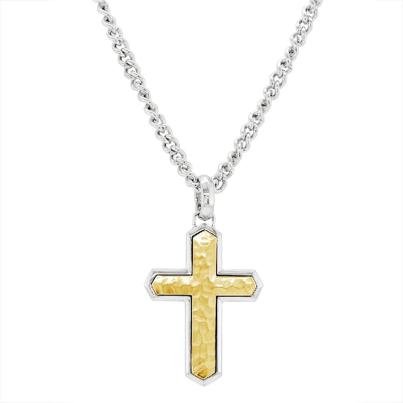 Bohemian-Inspired Jewelry For Free-Spirited Fashion YELLOW PLATED STERLING SILVER CROSS PENDANT NECKLACE