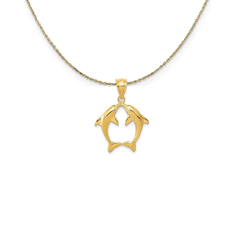 Final Call For Exquisite Jewelry At Reduced Rates 14k Yellow Gold Kissing Dolphins Necklace Final Call For Exquisite Jewelry At Reduced Rates 14k Yellow Gold Kissing Dolphins Necklace