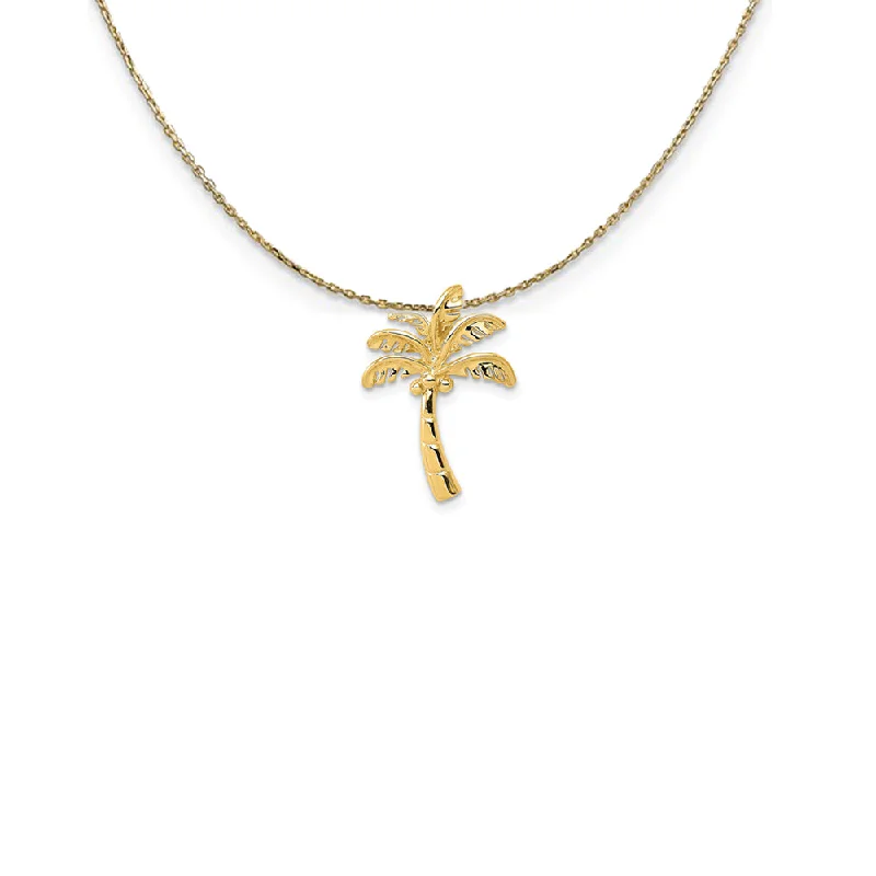 Shop Modern Jewelry Collections With Exclusive Discounts 14k Yellow Gold Palm Tree Slide in Polished Necklace