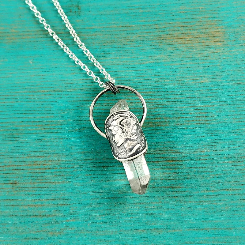 Buy More, Save More On Stunning Jewelry Pieces 1941 Mercury Dime Raw Quartz Point Pendant Buy More, Save More On Stunning Jewelry Pieces 1941 Mercury Dime Raw Quartz Point Pendant