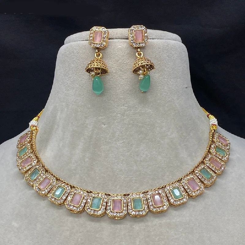 Elegant Jewelry Styles At Budget-Friendly Prices Amoliya Jewels Gold Plated Crystal Necklace Set Elegant Jewelry Styles At Budget-Friendly Prices Amoliya Jewels Gold Plated Crystal Necklace Set