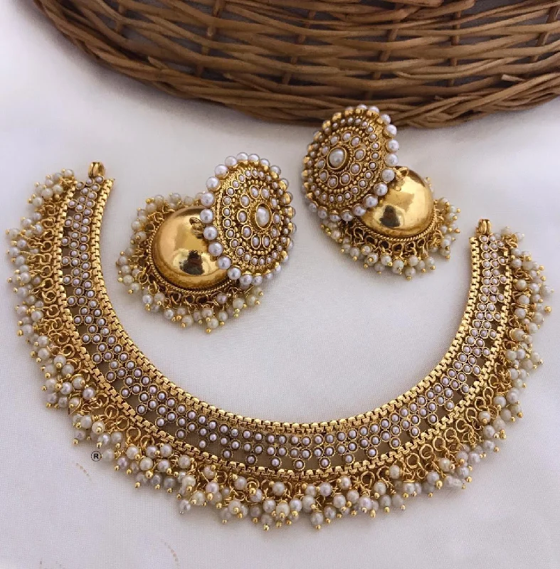 Last Chance To Shop High-End Jewelry At Markdown Prices Antique Finish superhit design pearl short necklac Last Chance To Shop High-End Jewelry At Markdown Prices Antique Finish superhit design pearl short necklac