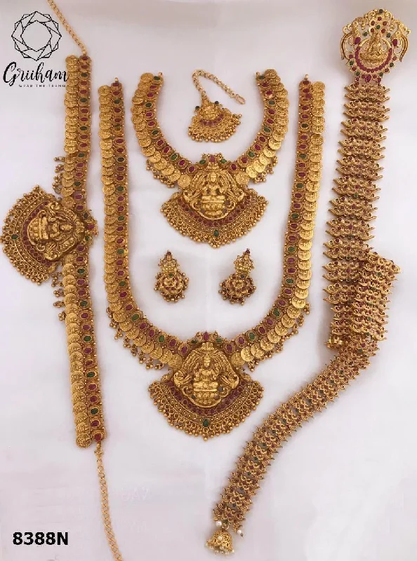 Chic And Stylish Jewelry At Discounted Prices Exclusive Premium Gold finish necklace Combo set Bridal set 8388N Chic And Stylish Jewelry At Discounted Prices Exclusive Premium Gold finish necklace Combo set Bridal set 8388N