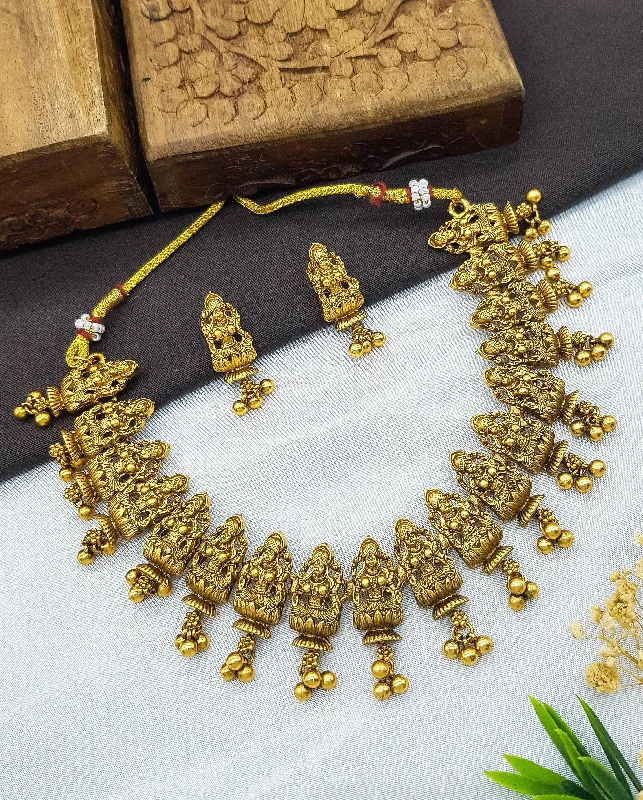 High-End Jewelry, Now More Affordable Than Ever Premium Gold Finish Laxmi Necklace set High-End Jewelry, Now More Affordable Than Ever Premium Gold Finish Laxmi Necklace set