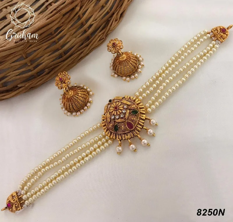 Timeless Jewelry Styles At Wallet-Friendly Prices Premium Gold plated Necklace Set choker 8250N Timeless Jewelry Styles At Wallet-Friendly Prices Premium Gold plated Necklace Set choker 8250N