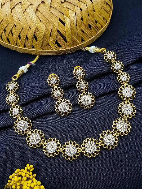 Flash Deals On Fine Jewelry – Shop Before It's Gone Premium Gold Plated Sayara Collection CZ Stone Necklace Set Flash Deals On Fine Jewelry – Shop Before It's Gone Premium Gold Plated Sayara Collection CZ Stone Necklace Set