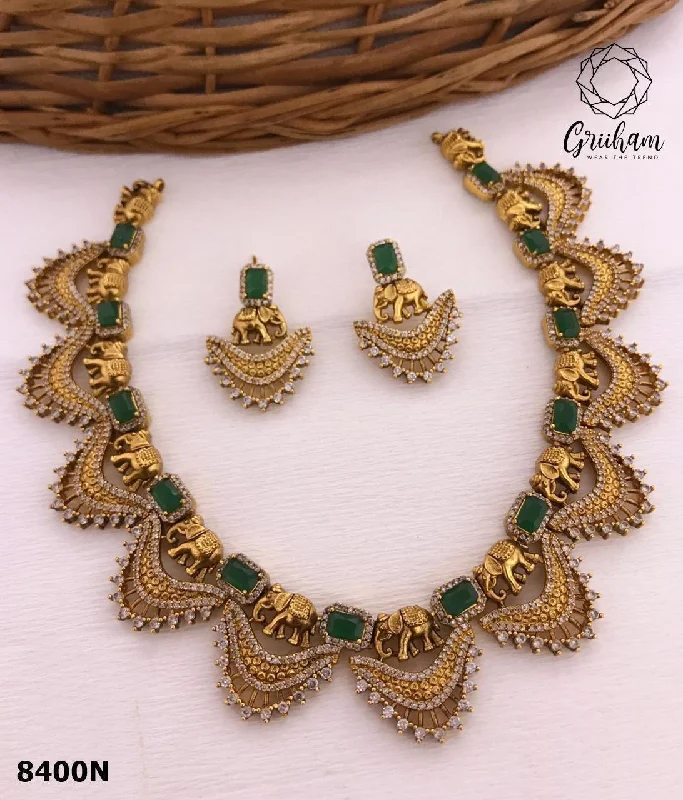 Your Perfect Accessory At The Perfect Price Premium quality Designer Elephant Emerald Necklace set 8400N Your Perfect Accessory At The Perfect Price Premium quality Designer Elephant Emerald Necklace set 8400N