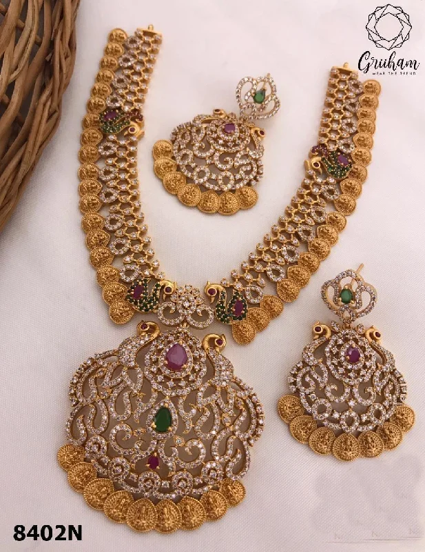 Shop Dazzling Rings, Earrings, And More At Special Discounts Premium quality Designer Pipe Peacock Pattern necklace set 8402N Shop Dazzling Rings, Earrings, And More At Special Discounts Premium quality Designer Pipe Peacock Pattern necklace set 8402N