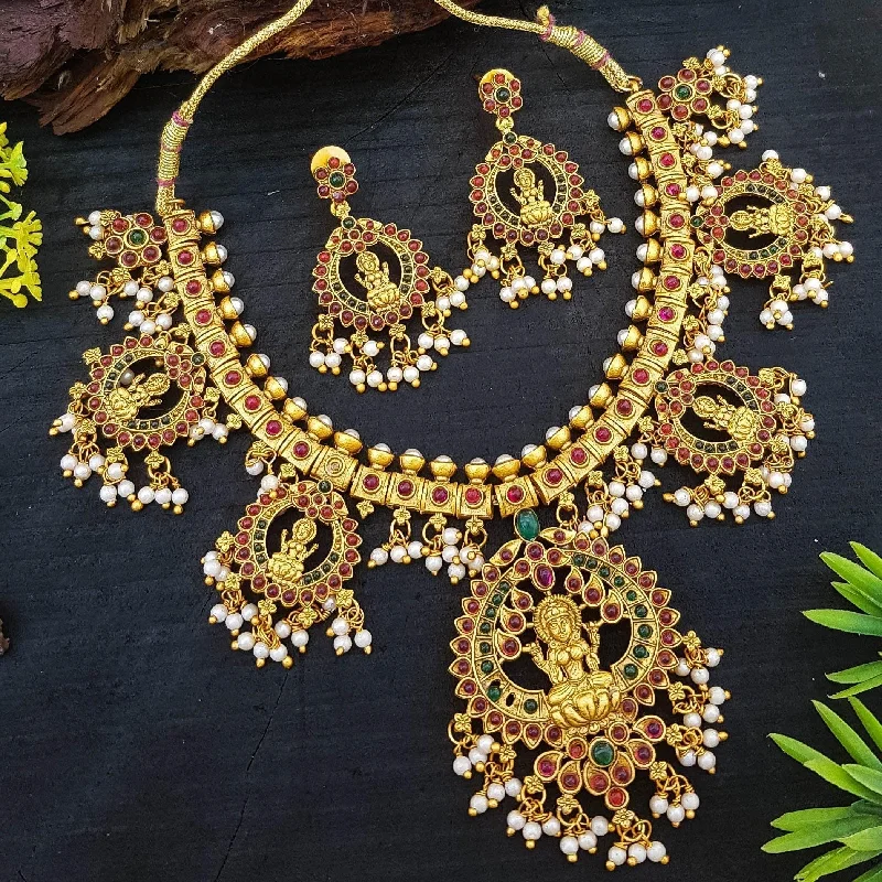 Elevate Your Jewelry Collection With Limited-Time Savings Premium quality Designer Short Laxmi Necklace set Elevate Your Jewelry Collection With Limited-Time Savings Premium quality Designer Short Laxmi Necklace set