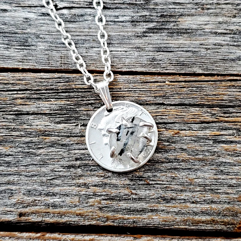 Exclusive Gemstone Jewelry At Special Prices Tourmalinated Quartz Mercury Dime Necklace Exclusive Gemstone Jewelry At Special Prices Tourmalinated Quartz Mercury Dime Necklace