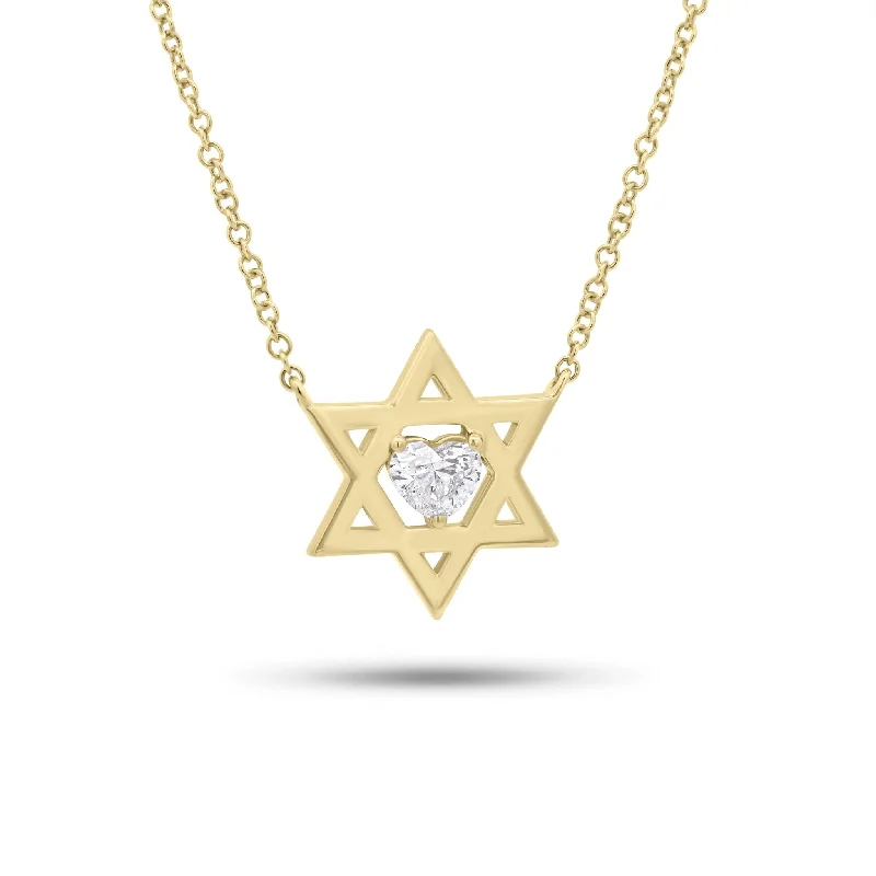 Shine Without Limits – Jewelry Sale Happening Now Gold Star of David Pendant with Diamond Heart Shine Without Limits – Jewelry Sale Happening Now Gold Star of David Pendant with Diamond Heart
