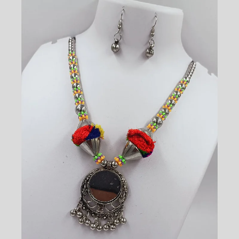Get Ready To Sparkle – Special Jewelry Discounts Kavita Art Oxidised Plated Mirror And Pearls Necklace Set Get Ready To Sparkle – Special Jewelry Discounts Kavita Art Oxidised Plated Mirror And Pearls Necklace Set