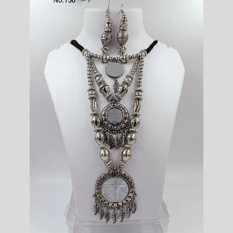 Unmissable Jewelry Clearance – Final Reductions Kavita Art Oxidised Plated Mirror Long Necklace Set Unmissable Jewelry Clearance – Final Reductions Kavita Art Oxidised Plated Mirror Long Necklace Set