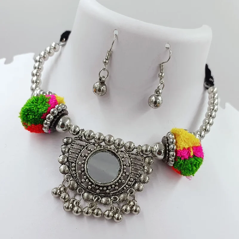 Sparkle More For Less – Jewelry Sale Happening Now Kavita Art Oxidised Plated Navratri Special Pom Pom Choker Necklace Set Sparkle More For Less – Jewelry Sale Happening Now Kavita Art Oxidised Plated Navratri Special Pom Pom Choker Necklace Set