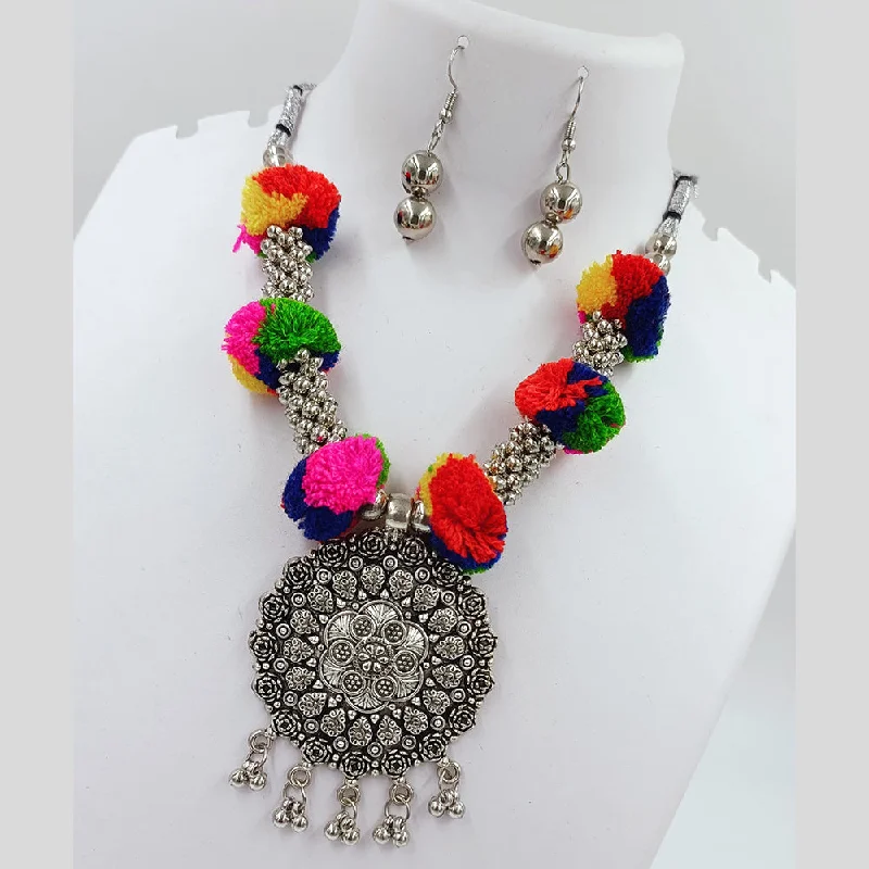 Luxury Jewelry At Budget-Friendly Prices – Grab Yours Now Kavita Art Oxidised Plated Navratri Special Pom Pom Necklace Set Luxury Jewelry At Budget-Friendly Prices – Grab Yours Now Kavita Art Oxidised Plated Navratri Special Pom Pom Necklace Set