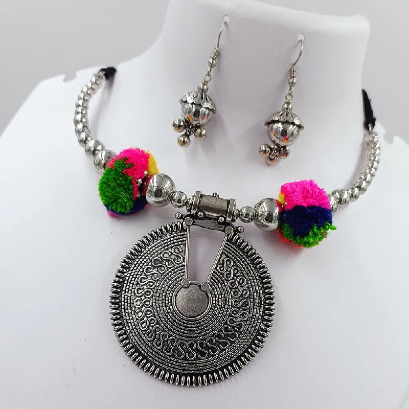 Affordable Glamour – Premium Jewelry For Less Kavita Art Oxidised Plated Navratri Special Pom Pom Necklace Set Affordable Glamour – Premium Jewelry For Less Kavita Art Oxidised Plated Navratri Special Pom Pom Necklace Set