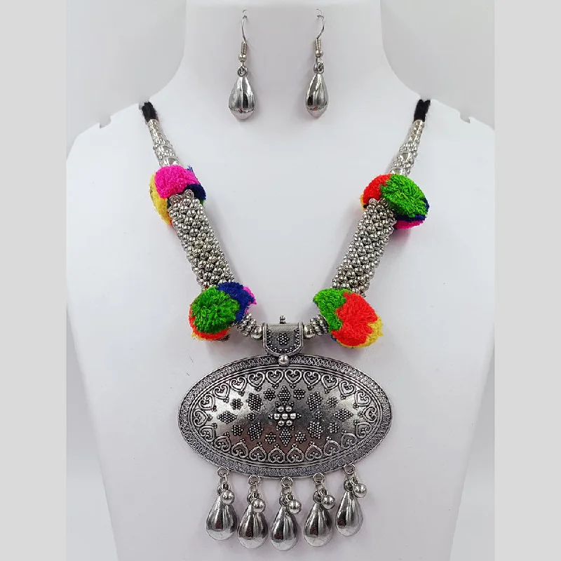 Get The Sparkle You Love At Prices You Adore Kavita Art Oxidised Plated Navratri Special Pom Pom Necklace Set Get The Sparkle You Love At Prices You Adore Kavita Art Oxidised Plated Navratri Special Pom Pom Necklace Set