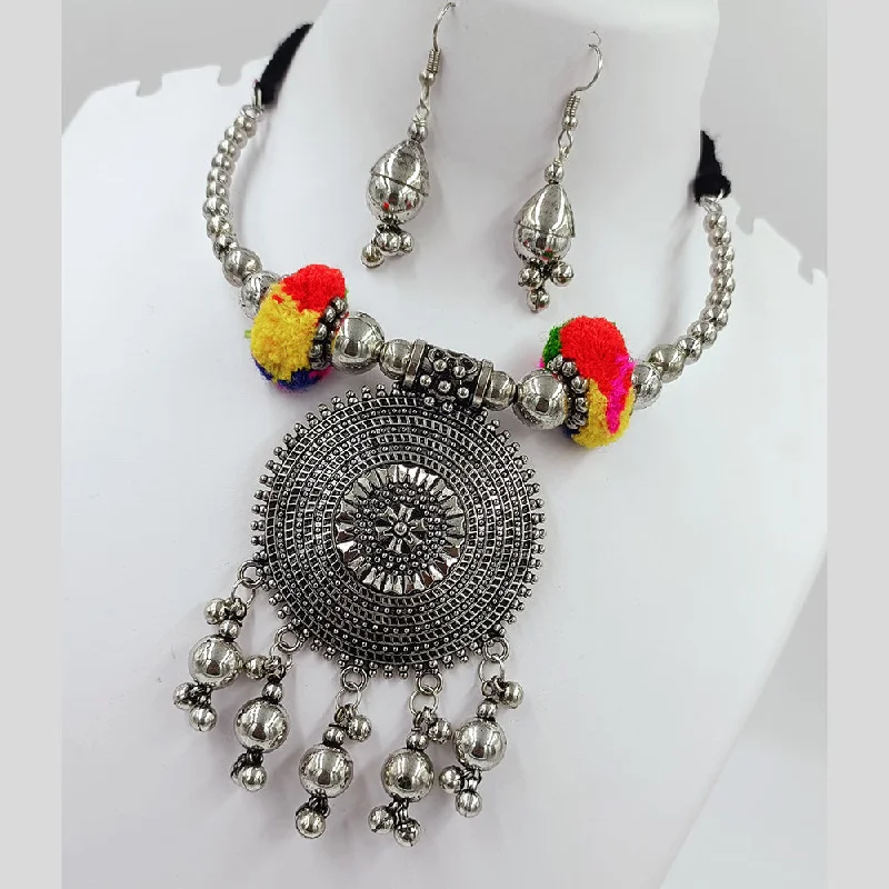 Jewelry Clearance Event – Stock Up Before It's Over Kavita Art Oxidised Plated Navratri Special Pom Pom Necklace Set Jewelry Clearance Event – Stock Up Before It's Over Kavita Art Oxidised Plated Navratri Special Pom Pom Necklace Set