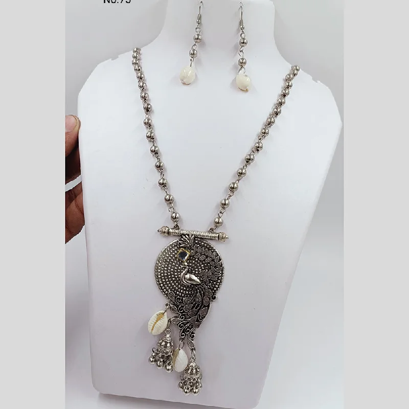 Timeless Beauty, Unbeatable Deals – Jewelry Sale On Kavita Art Oxidised Plated Peacock Style Shell Long Necklace Set Timeless Beauty, Unbeatable Deals – Jewelry Sale On Kavita Art Oxidised Plated Peacock Style Shell Long Necklace Set