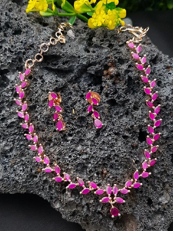 Elevate Your Outfit With Discounted Statement Jewelry Premium Gold Plated Elegant CZ Necklace Set 8098N Elevate Your Outfit With Discounted Statement Jewelry Premium Gold Plated Elegant CZ Necklace Set 8098N