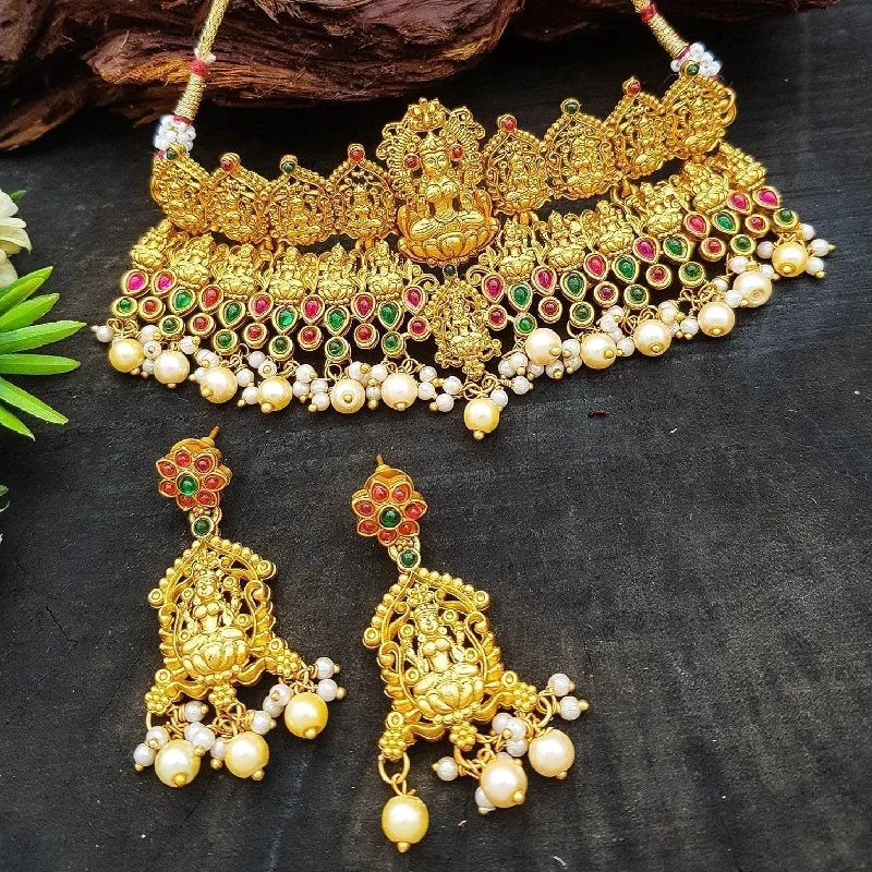 Your Dream Jewelry At Dream Prices Premium Gold Plated Grand Choker with pearl drop 8906N-1 Your Dream Jewelry At Dream Prices Premium Gold Plated Grand Choker with pearl drop 8906N-1