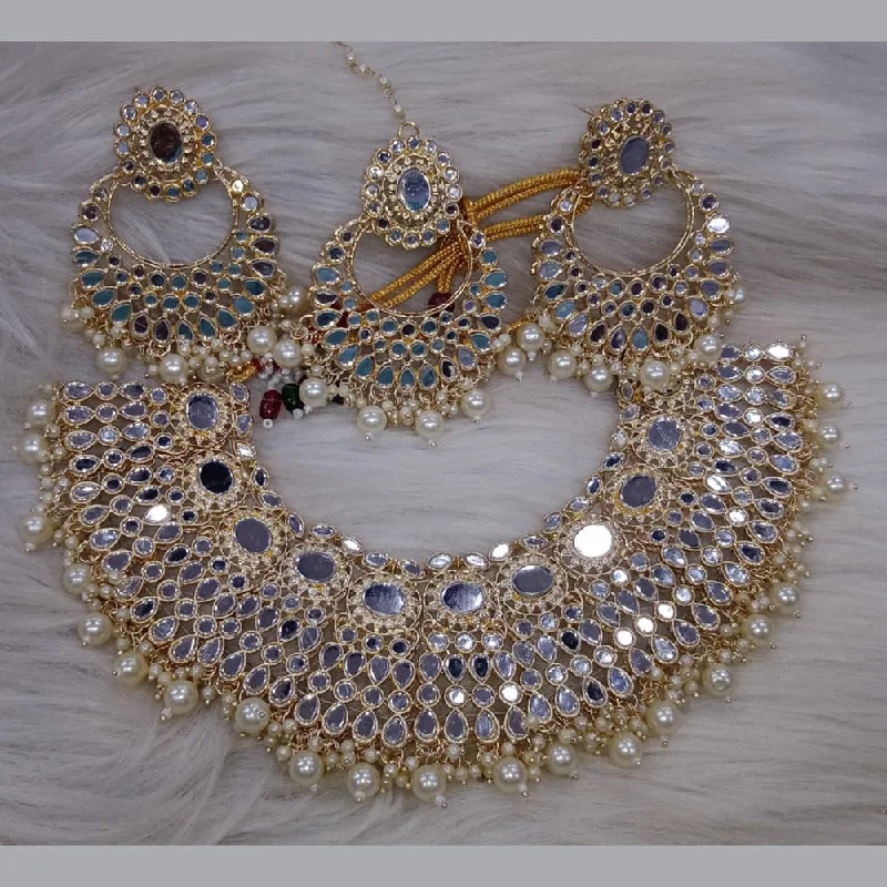 Stunning Statement Jewelry, Unbeatable Discounts SNERA Gold Plated Kundan Stone And Pearl Necklace Set Stunning Statement Jewelry, Unbeatable Discounts SNERA Gold Plated Kundan Stone And Pearl Necklace Set